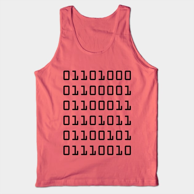 Hacker (binary) Tank Top by ShinyBadGuys
